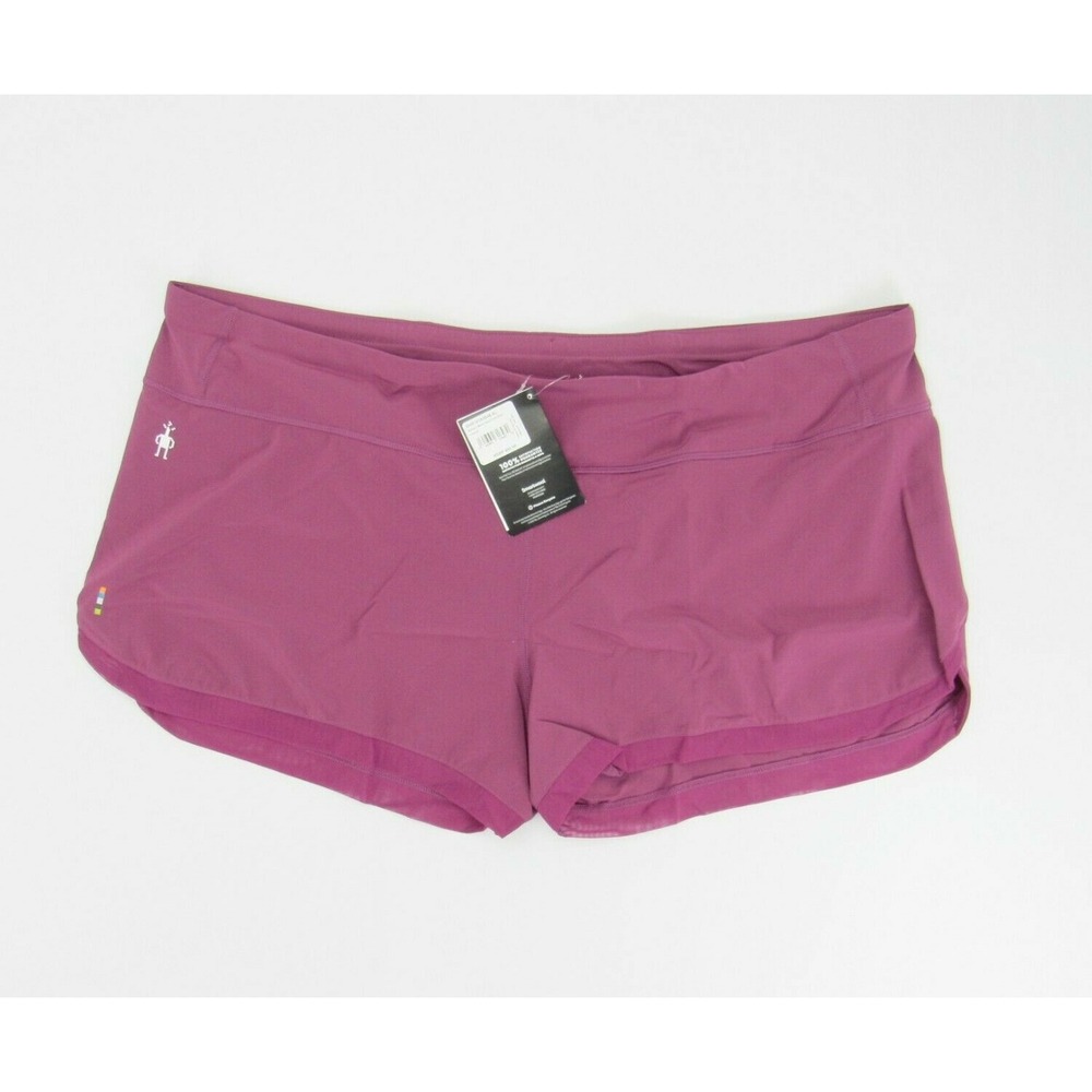 New Smartwool Womens Size XL Sangria Stretch Merino Sport Lined Quick-Dry Shorts